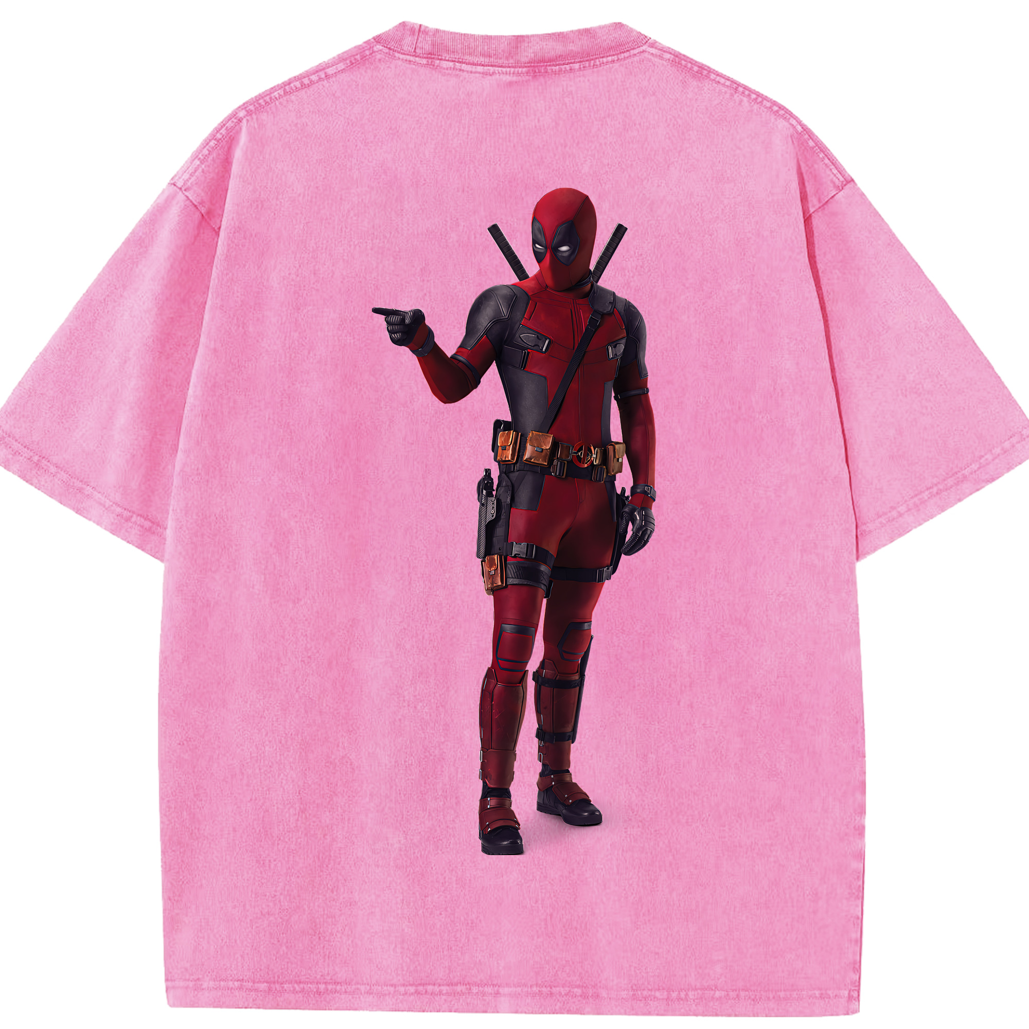 （画像用） Deadpool デッドプール 綿100% ヴィンテージ風 半袖Tシャツ（背面プリント）